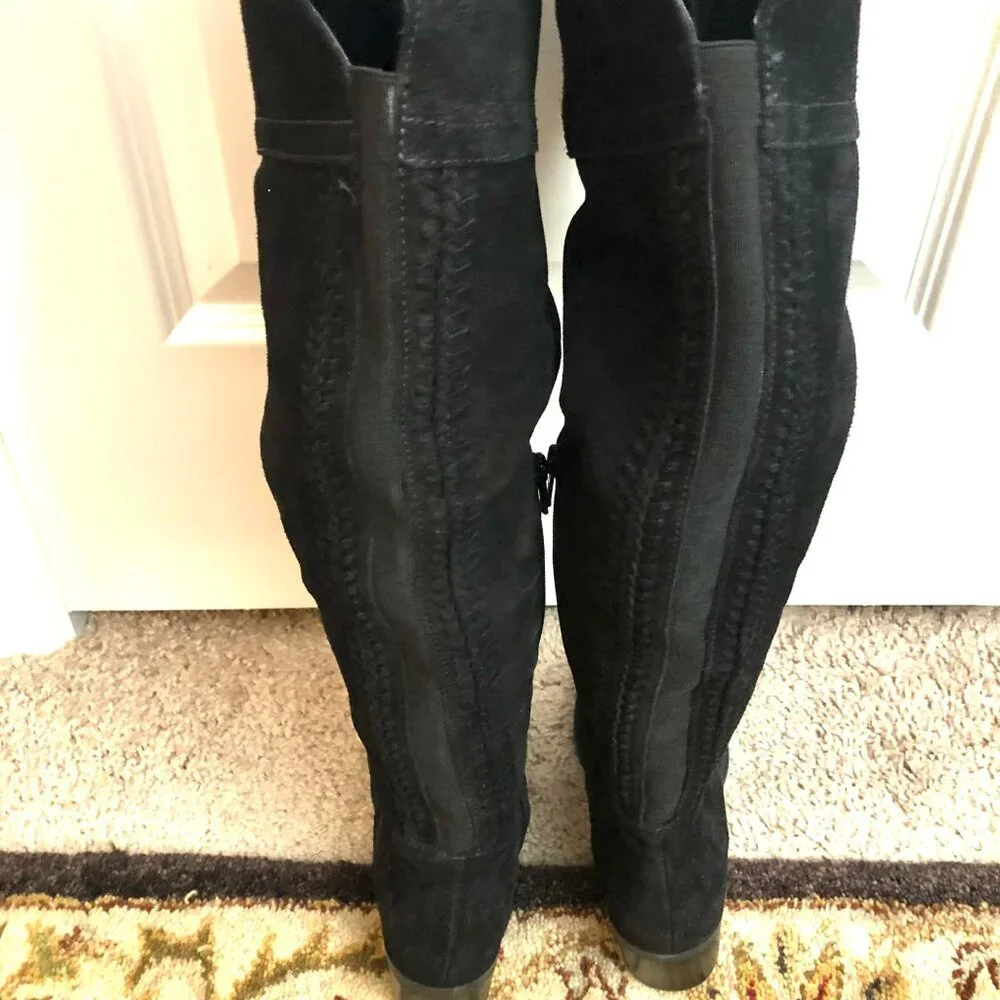 VINCE CAMUTO Bendra Tall Boot Over the Knee Black Suede 6 MSRP $238 NWOB